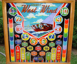 Exhibit Supply Co. West Wind Pinball - glass painting