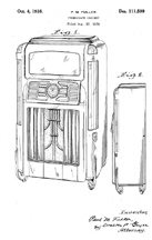 Wurlitzer Model 24 Jukebox Design Patent D-111,599