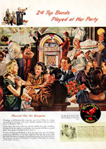 Albert Dorne ad featuring the Wurlitzer Model 1015 jukebox