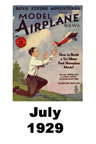  Model Airplane news cover for July of 1929