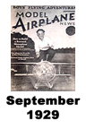  Model Airplane news cover for September of 1929 