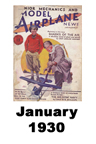  Model Airplane news cover for January of 1930 