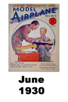  Model Airplane news cover for June of 1930 