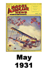  Model Airplane news cover for May of 1931
