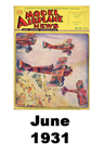  Model Airplane news cover for June of 1931 