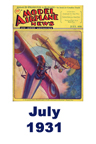 Model Airplane news cover for July of 1931 