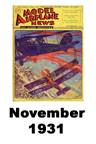  Model Airplane news cover for November of 1931 