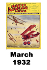  Model Airplane news cover for March of 1932 