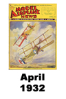  Model Airplane news cover for April of 1932 