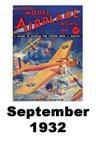  Model Airplane news cover for September of 1932 