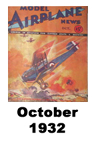  Model Airplane news cover for Oct of 1932 