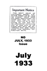  Model Airplane news cover for July of 1933 There is no July 1933 issue