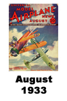  Model Airplane news cover for August of 1933 