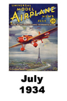   Model Airplane news cover for July of 1934 