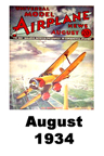  Model Airplane news cover for August of 1934 