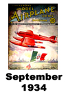  Model Airplane news cover for September of 1934 