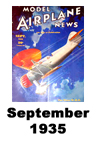  Model Airplane news cover for September of 1935 