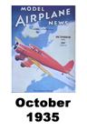  Model Airplane news cover for October of 1935 