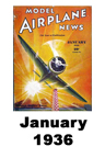  Model Airplane news cover for January of 1936 