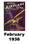  Model Airplane news cover for February of 1936 