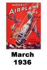  Model Airplane news cover for March of 1936 