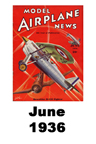  Model Airplane news cover for June of 1936 