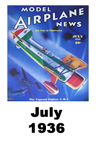  Model Airplane news cover for July of 1936 