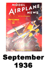  Model Airplane news cover for September of 1936 