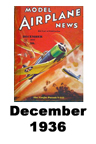  Model Airplane news cover for December of 1936 