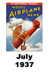  Model Airplane news cover for July of 1937 