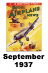  Model Airplane news cover for September of 1937 