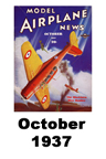  Model Airplane news cover for October of 1937 