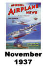  Model Airplane news cover for November of 1937 