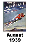  Model Airplane news cover for August of 1939 