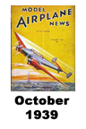  Model Airplane news cover for October of 1939 