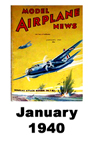  Model Airplane news cover for January of 1940 