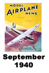  Model Airplane news cover for September of 1940 