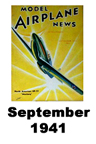  Model Airplane news cover for September of 1941 