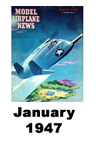  Model Airplane news cover for January of 1947 