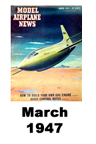  Model Airplane news cover for March of 1947 