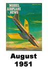  Model Airplane news cover for August of 1951 