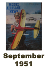  Model Airplane news cover for September of 1951 