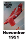  Model Airplane news cover for November of 1951 