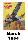  Model Airplane news cover for March of 1954 