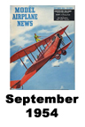  Model Airplane news cover for September of 1954 