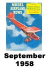  Model Airplane news cover for September of 1958 