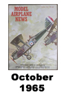  Model Airplane news cover for October of 1965 