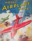 Model Airplane News Cover for April, 1937 by Jo Kotula Koolhoven FK-55 Experimental Fighter 