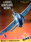 Model Airplane News Cover for April, 1947 by Jo Kotula Curtiss SC-1 Seahawk 