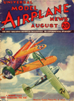 Model Airplane News Cover for August, 1933 by Jo Kotula Boeing F4B4 (P12) 